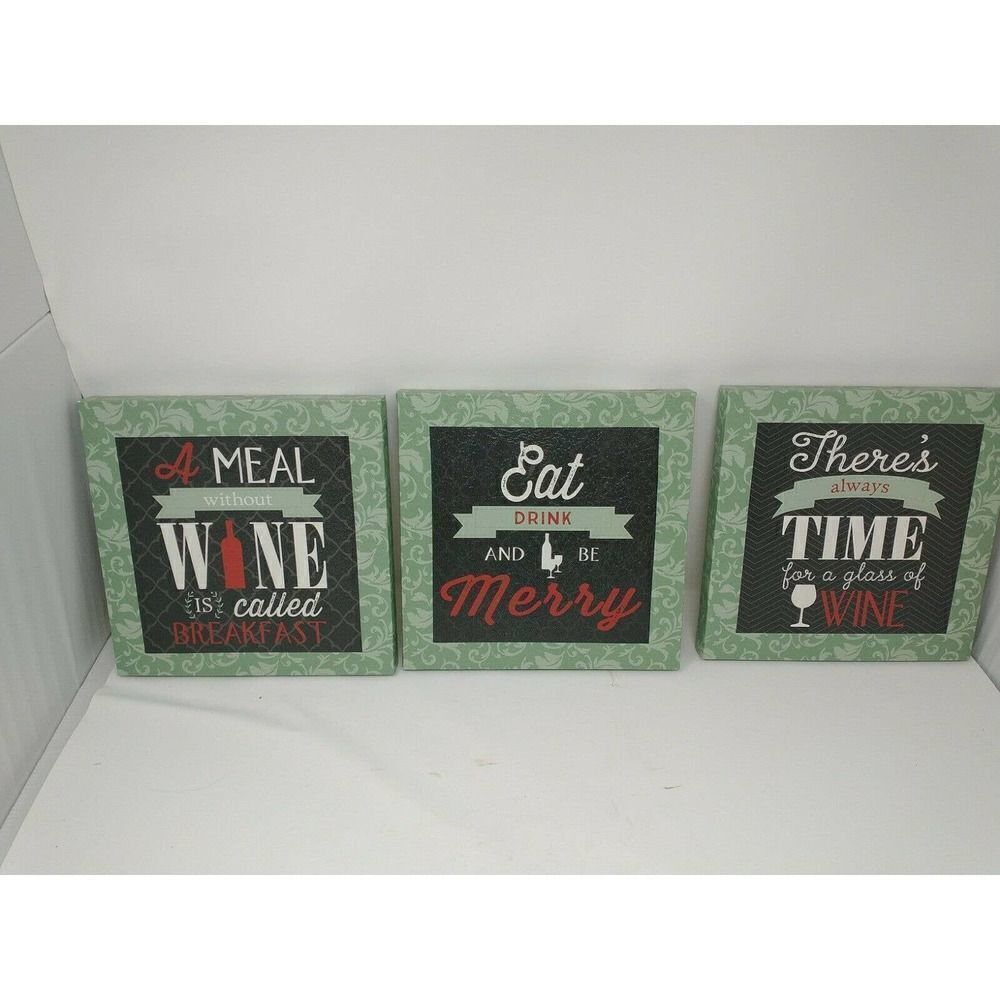 Lot Of 3 Canvas Prints Wine Decorations For Home